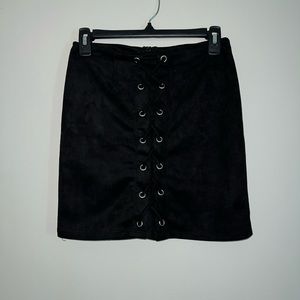 Black velvet skirt